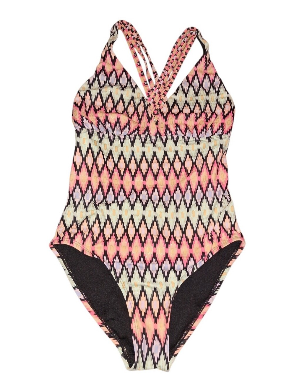 Women's Antiqua One Piece Foil Swimsuit Size Large